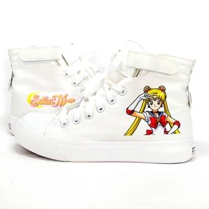 Sailor-Moon White high Top Sneakers Kids Size 4.5 or Adult Size 5-5.5